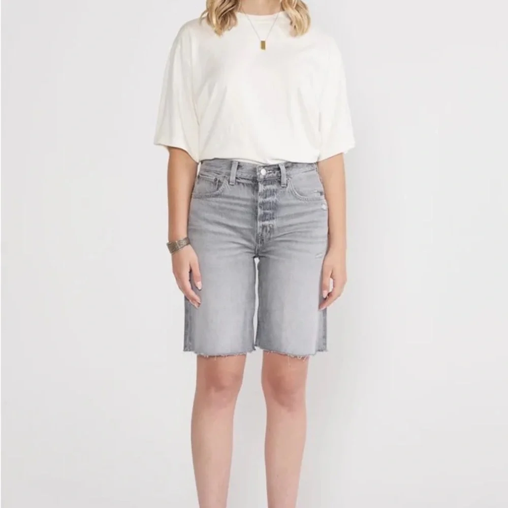 ETICA Brandy Long Denim Shorts Women’s Gray Quartzsite Organic Cotton Bermuda